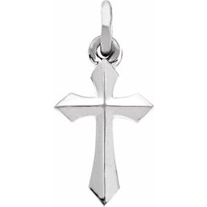 14K White Gold Cross Pendant