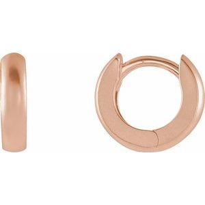 14K Rose Gold 12 mm Hinged Hoop Earrings