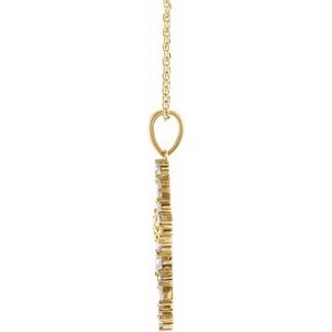 14K Yellow Gold 1/2 CTW Natural Diamond Scattered Cross 16-18" Necklace