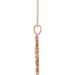 14K Rose Gold 1/2 CTW Natural Diamond Scattered Cross 16-18" Necklace