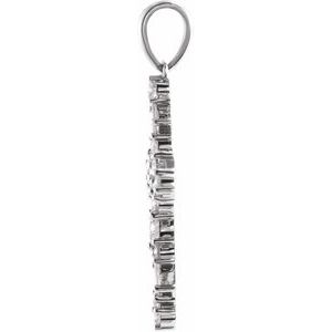 Platinum 1/2 CTW Natural Diamond Scattered Cross Pendant