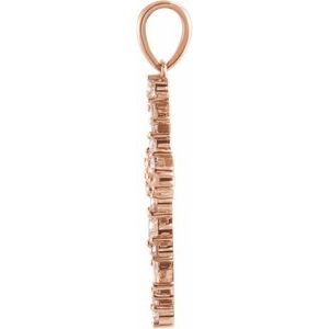 14K Rose Gold 1/2 CTW Natural Diamond Scattered Cross Pendant
