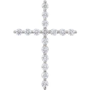Platinum 1/2 CTW Natural Diamond Cross Pendant