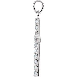 14K White Gold 1 1/4 CTW Natural Diamond Cross Pendant