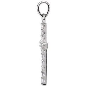 14K White Gold 1/8 CTW Lab-Grown Diamond Cross Pendant