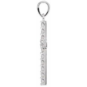 14K White Gold 1/10 CTW Natural Diamond Cross Pendant