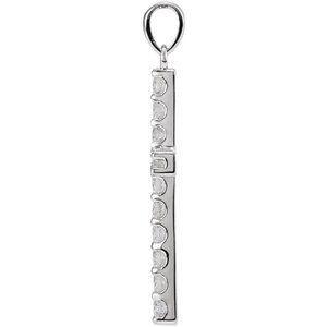 14K White Gold 3/4 CTW Lab-Grown Diamond Cross Pendant