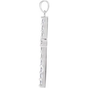 Platinum 1/4 CTW Natural Diamond Cross Pendant