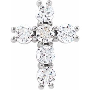 Platinum 1/3 CTW Natural Diamond Cross Pendant