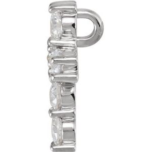 Platinum 1/3 CTW Natural Diamond Cross Pendant