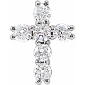 Platinum 1/4 CTW Natural Diamond Cross Pendant