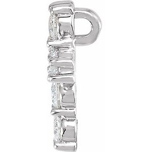 Platinum 1/4 CTW Natural Diamond Cross Pendant