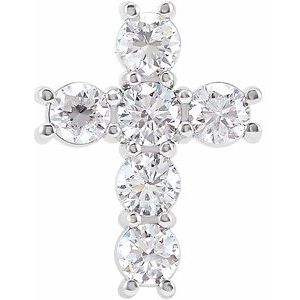 14K White Gold 1 1/6 CTW Natural Diamond Cross Pendant