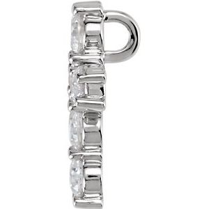 14K White Gold 1 1/6 CTW Natural Diamond Cross Pendant