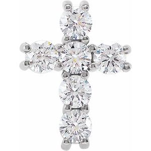 Platinum 1/2 CTW Natural Diamond Cross Pendant