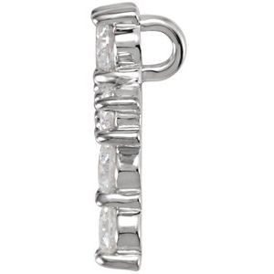 Platinum 1/2 CTW Natural Diamond Cross Pendant