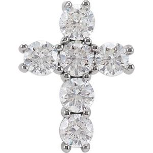 Platinum 1 3/8 CTW Natural Diamond Cross Pendant