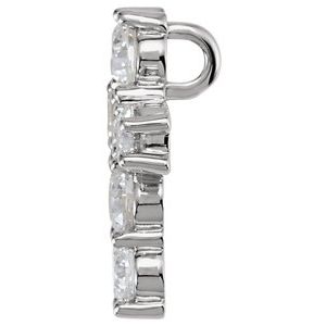 14K White Gold 1 3/8 CTW Natural Diamond Cross Pendant