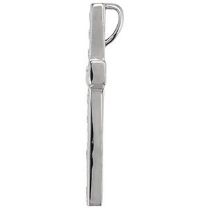 14K White Gold 3/4 CTW Natural Diamond Cross Pendant