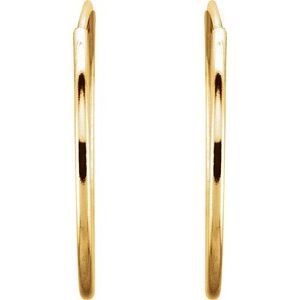 14K Yellow Gold Endless Tube 20 mm Hoop Earring