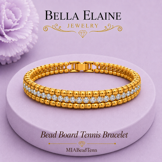 Bead Board Tennis Bracelet in 18K Gold Filled – Bella Elaine Jewelry