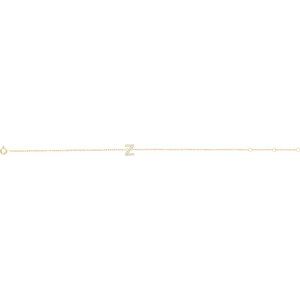 14K Yellow Gold .06 CTW Natural Diamond Initial Z 6-7" Bracelet