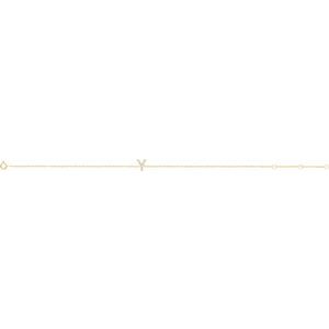 14K Yellow Gold .04 CTW Natural Diamond Initial Y 6-7" Bracelet