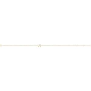 14K Yellow Gold .07 CTW Natural Diamond Initial W 6-7" Bracelet