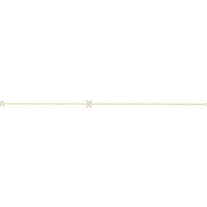 14K Yellow Gold .04 CTW Natural Diamond Initial X 6-7" Bracelet