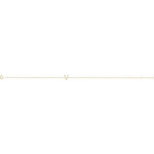 14K Yellow Gold .05 CTW Natural Diamond Initial V 6-7" Bracelet