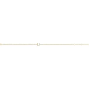14K Yellow Gold .05 CTW Natural Diamond Initial U 6-7" Bracelet