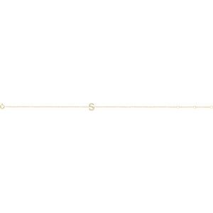 14K Yellow Gold .05 CTW Natural Diamond Initial S 6-7" Bracelet