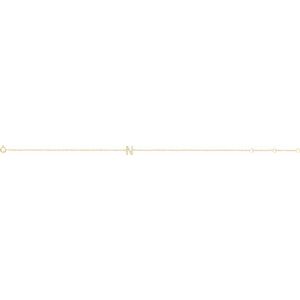 14K Yellow Gold .06 CTW Natural Diamond Initial N 6-7" Bracelet