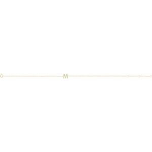 14K Yellow Gold .07 CTW Natural Diamond Initial M 6-7" Bracelet