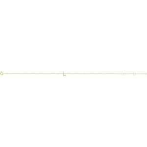 14K Yellow Gold .04 CTW Natural Diamond Initial L 6-7" Bracelet