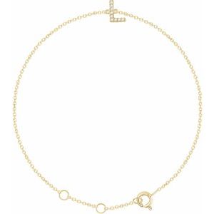 14K Yellow .04 CTW Natural Diamond Initial L 6-7" Bracelet