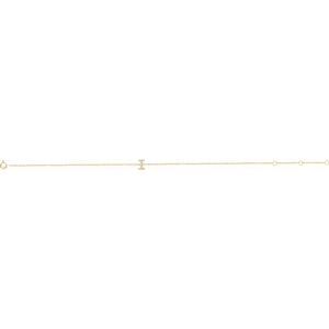 14K Yellow Gold .05 CTW Natural Diamond Initial I 6-7" Bracelet