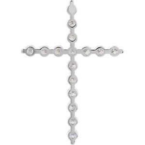 Platinum 1 3/8 CTW Natural Diamond Cross Pendant