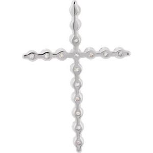 14K White Gold 1/5 CTW Lab-Grown Diamond Cross Pendant