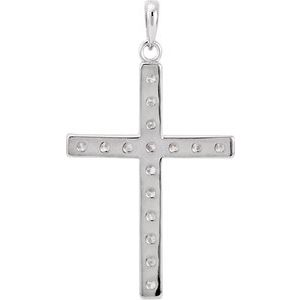 14K White Gold 1 CTW Lab-Grown Diamond Cross Pendant
