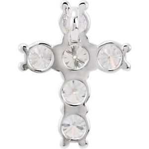 14K White Gold 3/4 CTW Natural Diamond Cross Pendant
