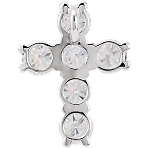 14K White Gold 9/10 CTW Natural Diamond Cross Pendant