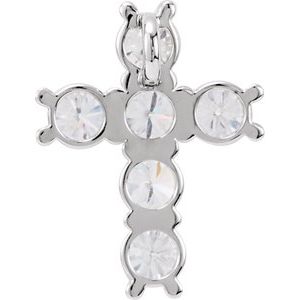 14K White Gold 1 1/6 CTW Natural Diamond Cross Pendant