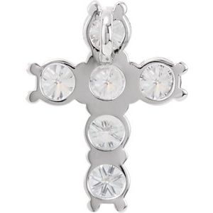14K White Gold 1 3/8 CTW Natural Diamond Cross Pendant