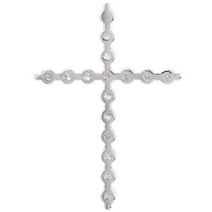 Platinum 3/4 CTW Lab-Grown Diamond Cross Pendant