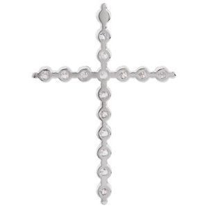 14K White Gold 1 1/4 CTW Lab-Grown Diamond Cross Pendant
