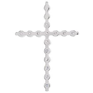 14K White Gold 1/3 CTW Lab-Grown Diamond Cross Pendant