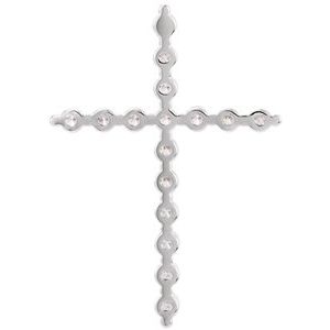 Platinum 7/8 CTW Lab-Grown Diamond Cross Pendant