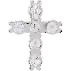 14K White Gold 1/4 CTW Natural Diamond Cross Pendant