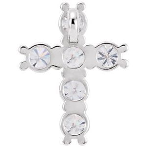 14K White Gold 1/3 CTW Natural Diamond Cross Pendant